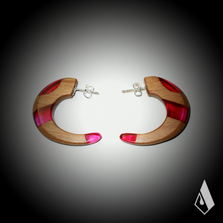 Boucle d'Oreilles en Merisier – Image 3
