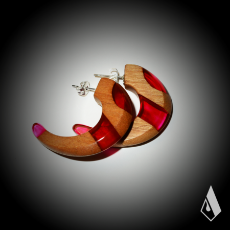 Boucle d'Oreilles en Merisier – Image 2