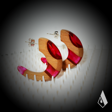 Boucle d'Oreilles en Merisier – Image 4